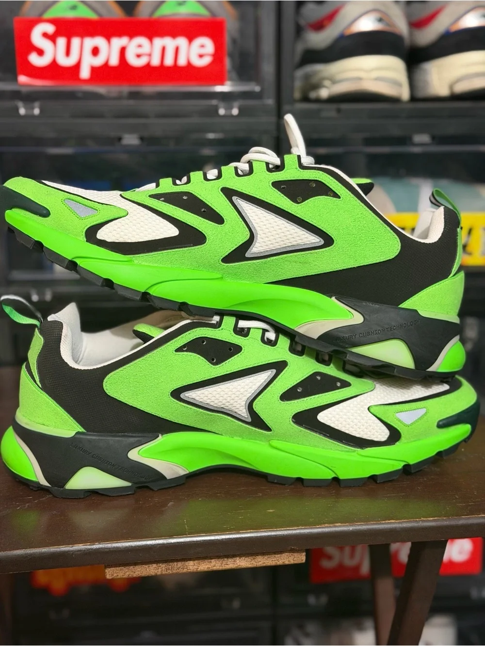 Louis Vuitton Men's Neon Green, Black & White Runner Sneaker